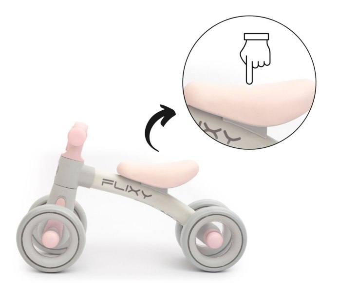 Pojazd Jeździk dla dziewczynki, lekki, koła EVA, Flixy Różowy, wiek 1+